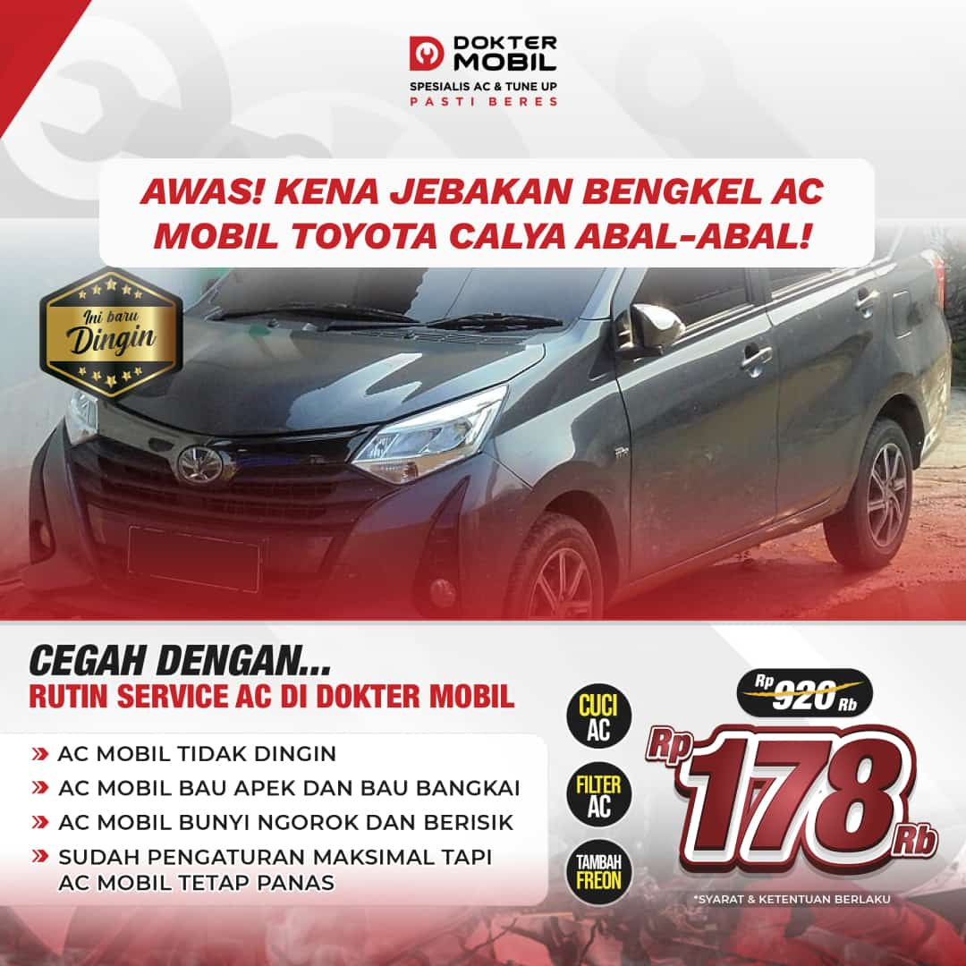 List Bengkel Service AC Mobil Toyota Calya Terbaik dan Terdekat